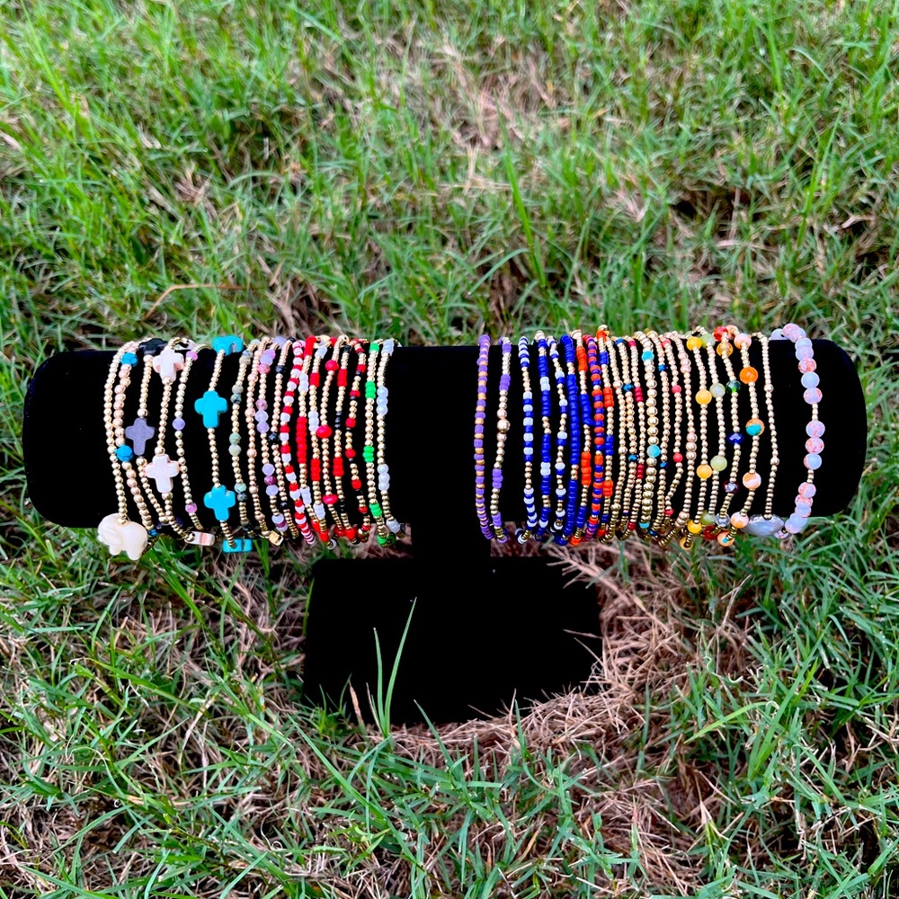 Gold beaded bracelets